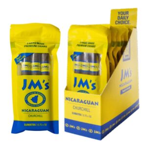 JM'S NICARAGUAN CHURCHILL SUMATRA CIGARS 6.75X50 10/3 PACKS