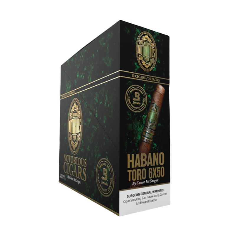 IRELAND NOTORIOUS 1988 HABANO TORO 6X50 CIGARS 10PCS