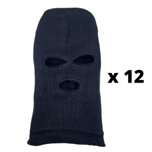 BLACK BALACLAVA SKI MASKS 12PCS