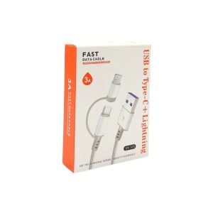 FAST DATA 3A CABLE USB TO TYPE-C + LIGHTNING SX-125 - 5PCS