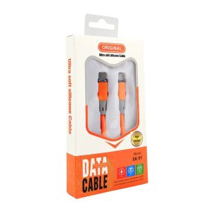 DATA CABLE TYPE-C ORIGINAL ULTRA SOFT SILICONE SX-91- 5PCS