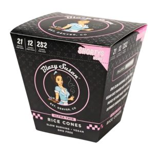 BLAZY SUSAN ULTRA THIN RICE SHORTYS 53MM CONES 21/12 PACKS