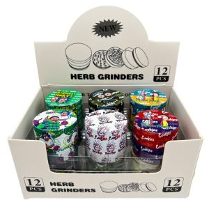 METAL HERB GRINDERS 40MM RICK & MORTY & COOKIES 12PCS