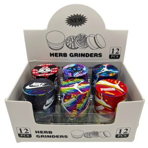 METAL HERB GRINDERS 40MM SPORTS BRANDS 12PCS