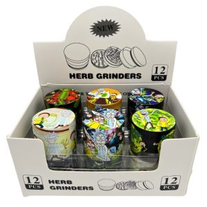 METAL HERB GRINDERS 40MM RICK & MORTY DESIGNS 12PCS
