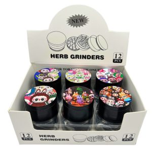 METAL HERB GRINDERS 44MM LABUBU 12PCS
