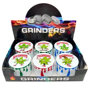 METAL HERB GRINDERS 60MM BACKWOODS SMOKING LEAF MIXED DESIGNS 6PCS