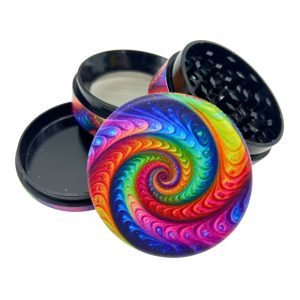 PLASTIC TOBACCO GRINDER 44MM TRIPPY MIXED DESIGNS 12PCS