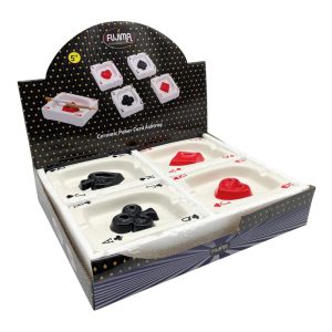FUJIMA CERAMIC POKER CARD ASHTRAY 4PCS