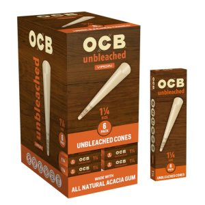 OCB UNBLEACHED CONES 1&1/4 SIZE 24/6 PACKS