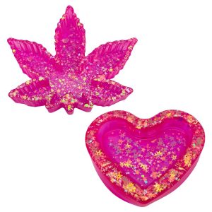 ASHTRAY - PINK GLITTER RESIN