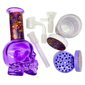 SMOKER KIT WITH SKULL WATER PIPE 5-IN-1