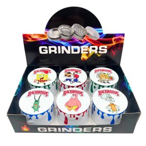 METAL HERB GRINDERS 60MM BACKWOODS SPONGE BOB LOONEY TUNES 6PCS