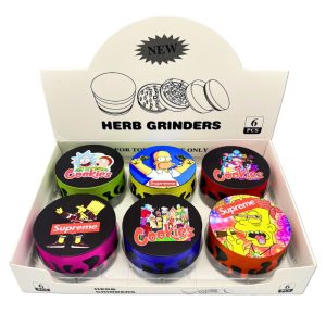 METAL HERB GRINDERS 70MM SUPREME COOKIES SIMPSONS RM 6PCS