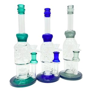 GLASS WATER PIPE TRIPLE PERC 11" RANDOM COLOR [NO SHIPPING]