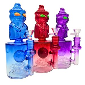 GLASS WATER PIPE PUMPKIN CHARACTER WITH PERC 9" RANDOM COLOR [NO SHIPPING]