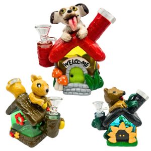 GLASS WATER PIPE ANIMAL HOUSE 5" RANDOM DESIGN [NO SHIPPING]