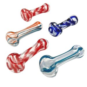 GLASS SPOON PIPES - SWIRL 2.5-3" 5PCS