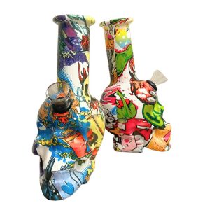 GLASS WATER PIPE SKULL 6" [NO SHIPPING]