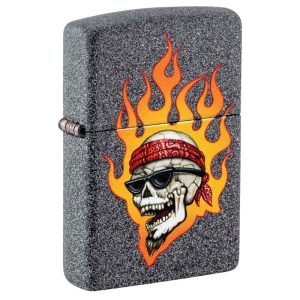ZIPPO LIGHTER - RICK RIETVELD (FLAMING SKULL) $33.95 (46933)