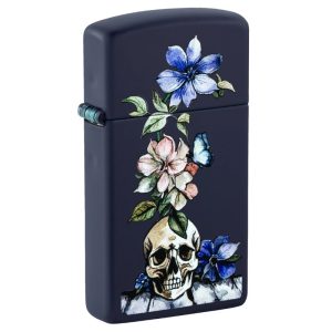 ZIPPO LIGHTER - SKULL AND FLOWERS DESIGN $31.95