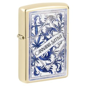 ZIPPO LIGHTER - CANNABIS SATIVA DESIGN $36.95