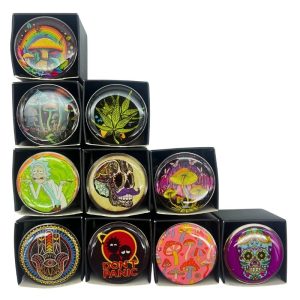 METAL HERB GRINDERS 40MM ASSORTED ILLUSTRATIONS 10PCS