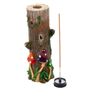 FUJIMA INCENSE HOLDER TREE TRUNK MUSHROOM TOWER 9.5"