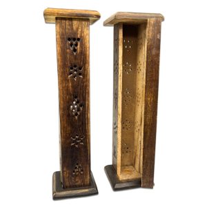 FUJIMA WOODEN INCENSE HOLDER TOWER 12" TALL 2PCS