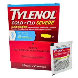 TYLENOL COLD + FLU SEVERE (325MG) 25 PACKS OF 2-TABS