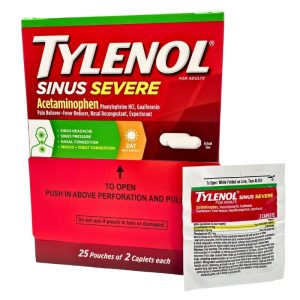 TYLENOL SINUS SEVERE (325MG) 25 PACKS OF 2-TABS EACH