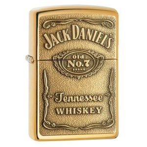 ZIPPO LIGHTER - JACK DANIELS LABEL (BRASS) $57.95