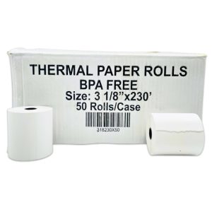 THERMAL PAPER ROLLS BPA FREE SIZE 3&1/8"X230' 50ROLLS