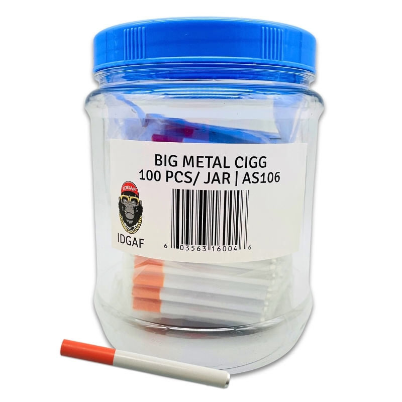 IDGAF BIG METAL CIGARETTES 3" 100PCS JAR (AS106)