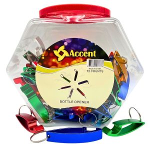 ACCENT METAL KEYCHAIN BOTTLE OPENERS 72PCS
