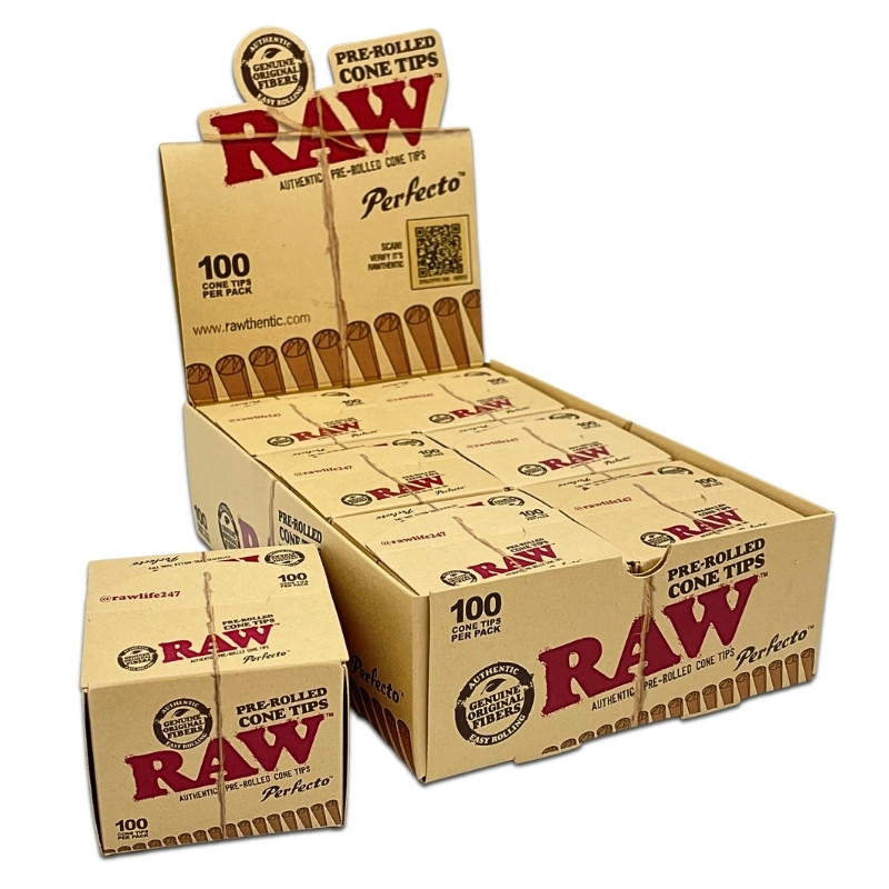 RAW PERFECTO PRE-ROLLED CONE TIPS 6/100 PACKS