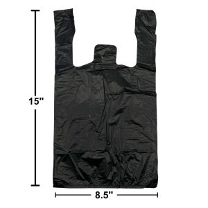 BLACK T-SHIRT CARRY-OUT BAGS - 1/10 SIZE 800PCS