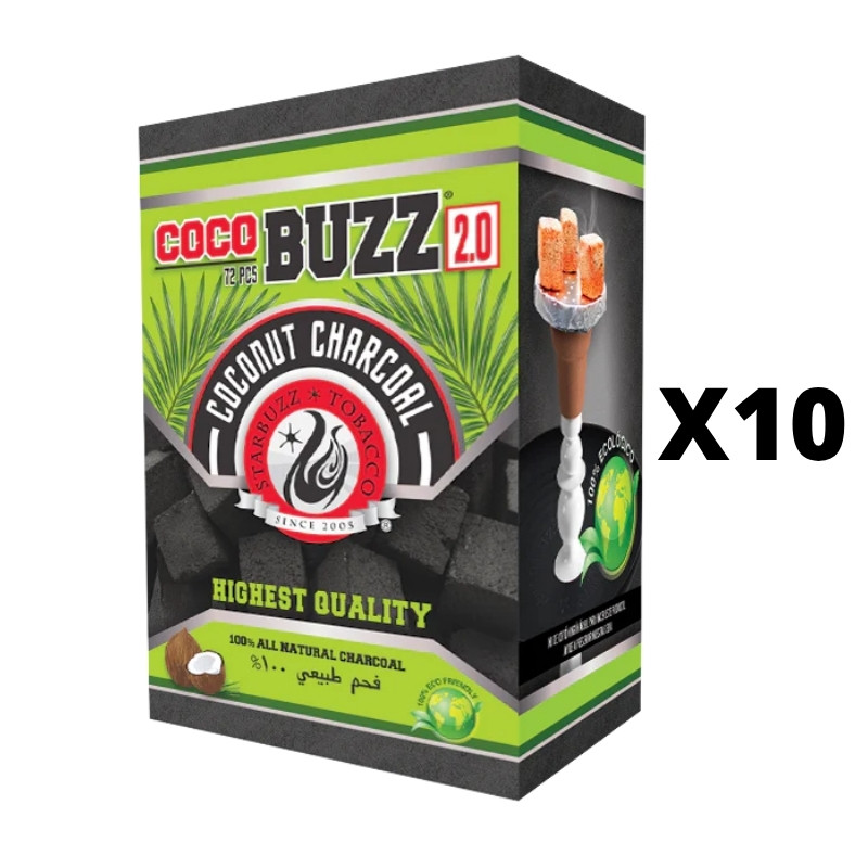STARBUZZ COCO BUZZ 2.0 COCONUT CHARCOAL 1KG 72PCS - CASE OF 10 BOXES
