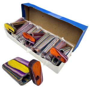 WOOD DUGOUT RANDOM COLORS 12PCS (SMALL 2X2.75")