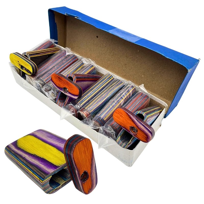 WOOD DUGOUT RANDOM COLORS 12PCS (SMALL 2X2.75")