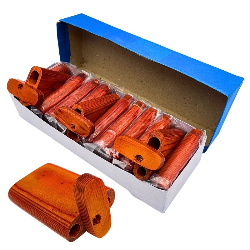 WOOD DUGOUT RANDOM COLORS 12PCS (SMALL 2X2.75") - Image 2