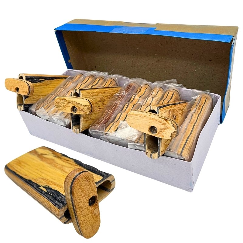 WOOD DUGOUT RANDOM COLORS 12PCS (LARGE 2X3.5") - Image 2
