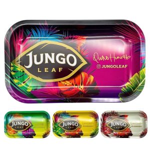 JUNGO LEAF QUAVO METAL ROLLING TRAY 6X10" - RANDOM COLOR