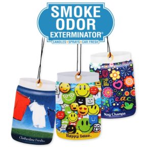 SMOKE ODOR EXTERMINATOR CANDLE FOR THE CAR HANGERS 96PCS + FREE SPINNER DISPLAY