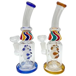 GLASS WATER PIPE BENT WAVY NECK CREATURE PERC 8" RANDOM COLOR [NO SHIPPING]