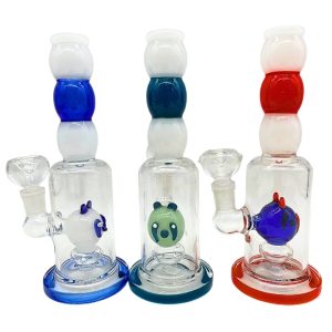 GLASS WATER PIPE PANDA PERC 8" RANDOM COLOR [NO SHIPPING]
