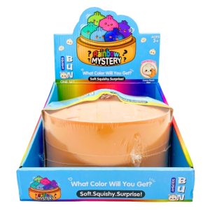 DUMPLING BUN SQUISHY TOY RAINBOW GIANT FACE SINGLE *6 INCH (TB319)