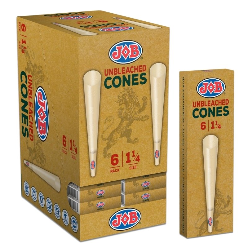 JOB UNBLEACHED CONES 1&1/4 SIZE 24/6 PACKS