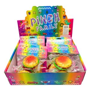 SQUEEZE PINCH FAMILY HAMBURGER TOYS 2.5" 16PCS