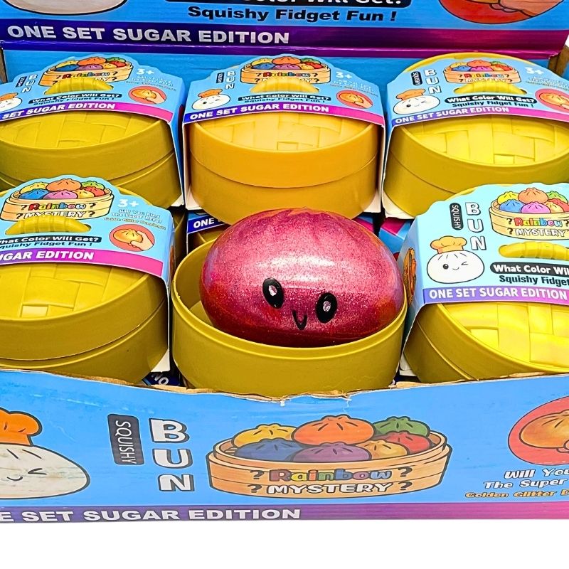 DUMPLING BUN SQUISHY TOYS RAINBOW MYSTERY 12PCS (METALLIC) - Image 2